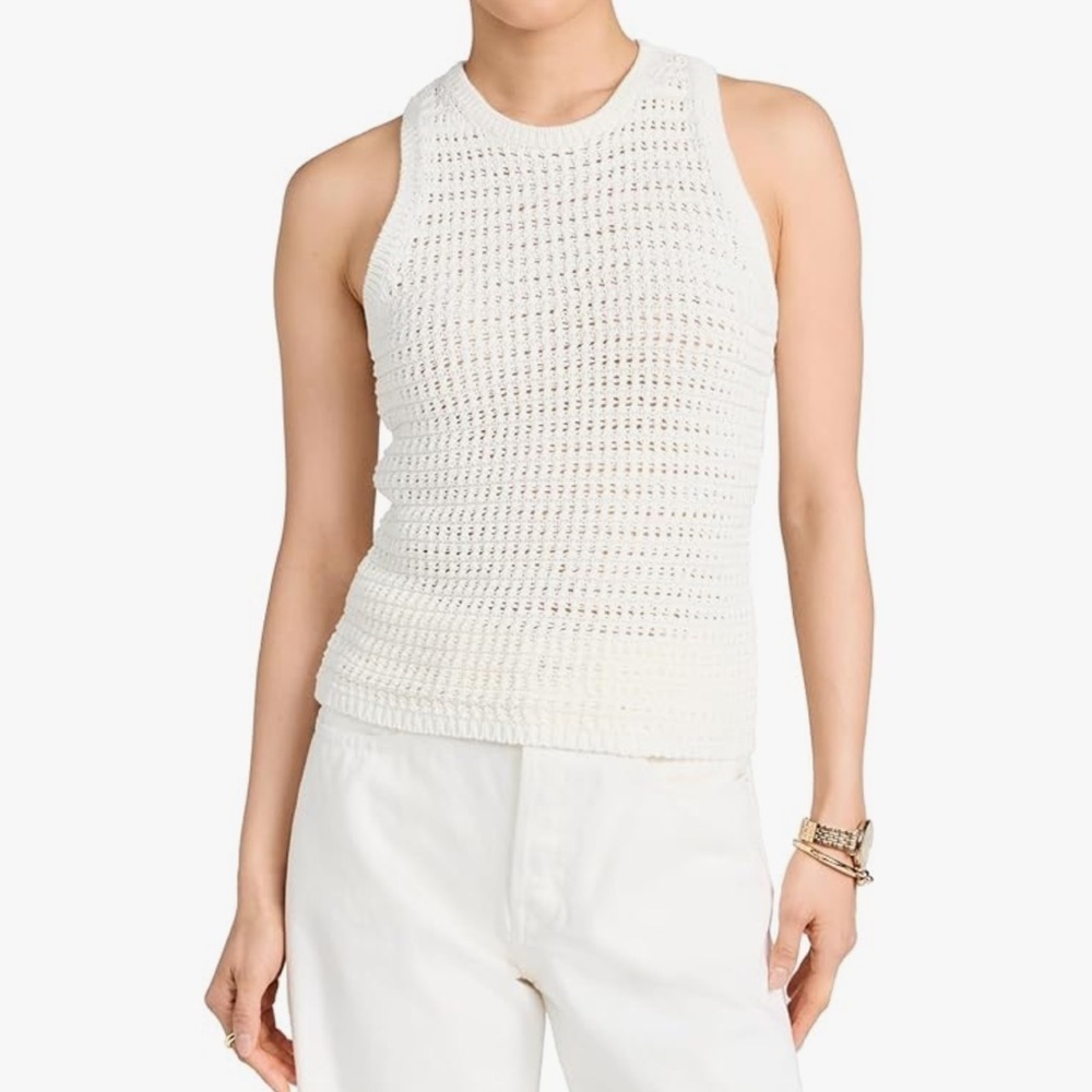 Cream Crochet Knit Tank NWT - Picture 5 of 13